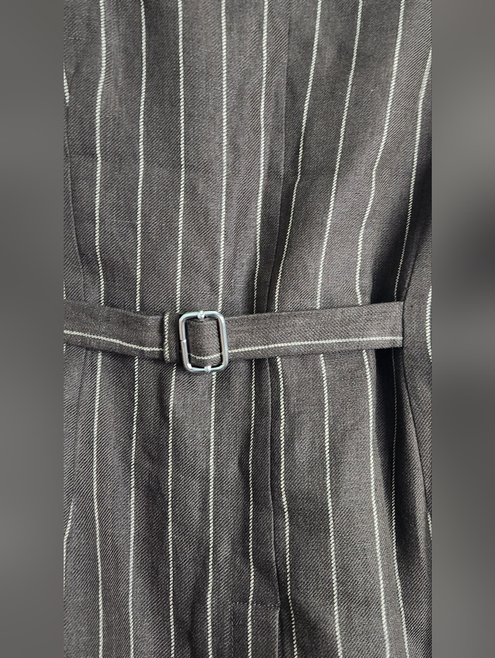 ✨ POSSE Emma Vest Chocolate Cream Pinstripe Linen NWT XL 🤎✨ - Picture 4 of 11